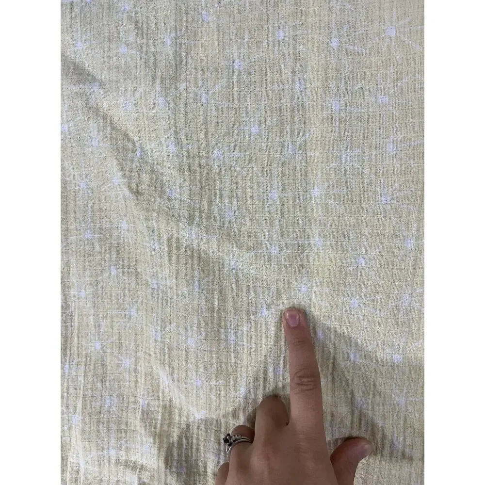 Patina Vie Muslin Swaddle Baby Blanket Yellow Starburst Asterisk Star Print